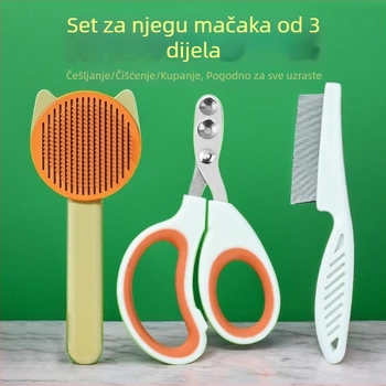 Set od tri komada škarica za nokte kućnih ljubimaca – škare za mačke, kliješta za kandže i češalj