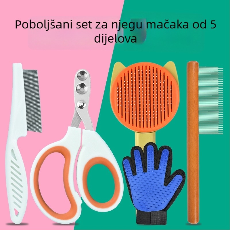 Set od tri komada škarica za nokte kućnih ljubimaca – škare za mačke, kliješta za kandže i češalj