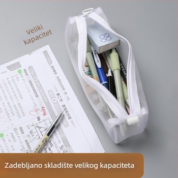 Mrežasti etui za olovke s velikim kapacitetom, prozirna školska torba za učenje, lagan i prenosiv organizator potrepština