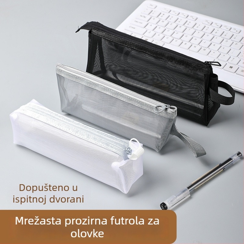 Mrežasti etui za olovke s velikim kapacitetom, prozirna školska torba za učenje, lagan i prenosiv organizator potrepština