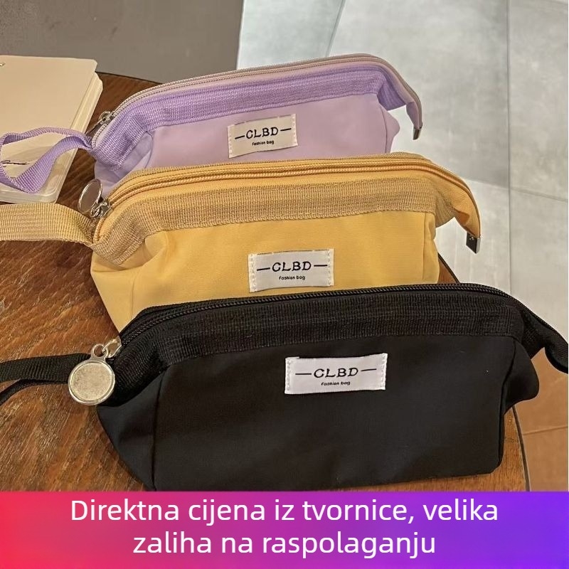Pernica u INS stilu, minimalistički dizajn, boja sira, visoka kvaliteta, velik kapacitet, višeslojna torbica za školske potrepštine