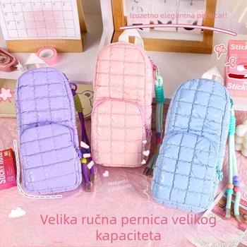 Pernica za učenike, velik kapacitet, dvostruki sloj, casual stil, višefunkcionalna