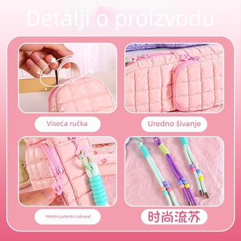 Pernica za učenike, velik kapacitet, dvostruki sloj, casual stil, višefunkcionalna