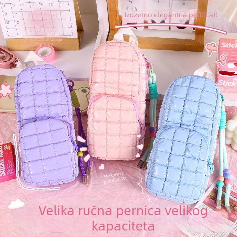 Pernica za učenike, velik kapacitet, dvostruki sloj, casual stil, višefunkcionalna