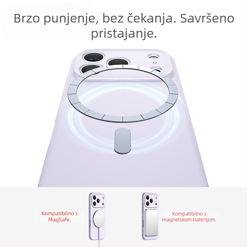 Tečni silikon magnetsko kućište za iPhone 17 Pro Max, potpuno pokriće, precizni otvori i integrirani dizajn gumba
