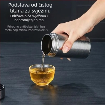 Čaša od čistog titana za poslovnu upotrebu, kompakti vakuumski termos, vanjska mini džepna čaša s dvostrukim stijenkama