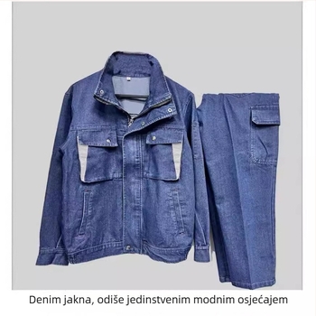 Muški traper kombinezon za zavarivanje, otporan na habanje i prljavštinu, debeli 100% pamuk, radna odjeća za proljeće-jesen-ljeto