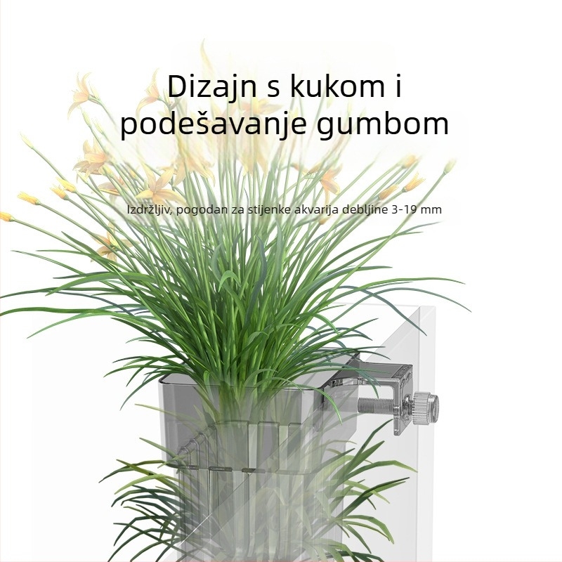 Akrilni hidroponski koš za akvarij, zidna dekoracija s vodnim biljem