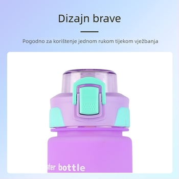 Velika kapacitna plastična boca za vodu za vanjsku upotrebu, s naramenicom, gradientni crtani dizajn, za izravno piće