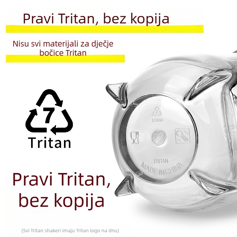 Patentirani shaker od Tritana, 500 ml, za proteinski prah, prozirna sportska boca