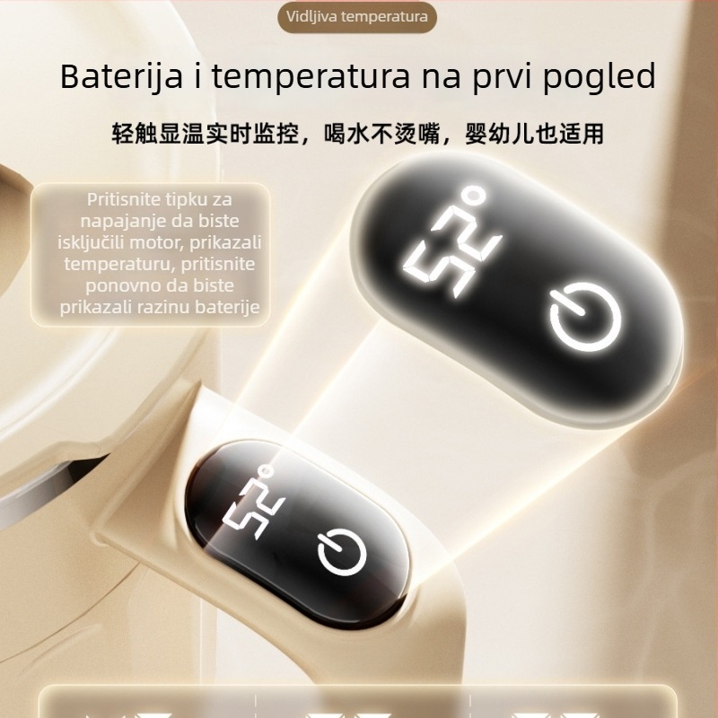 Šalica za kavu od čelika 316, električna, s inteligentnim prikazom temperature, digitalnim zaslonom, automatsko miješanje, magnetski poklopac
