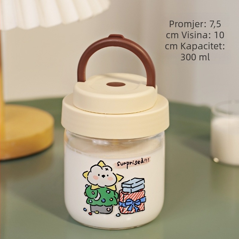 Potpuno automatska staklena čaša za milkshake za djecu, električni shaker za proteine u prahu, prijenosna borosilikatna staklena čaša