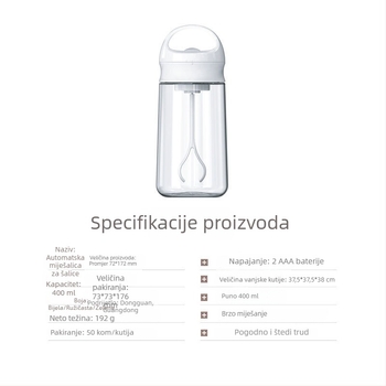 Visokotemperaturna plastična čaša za milkshake s držalom i mjernom skalom, potpuno automatski električni mikser