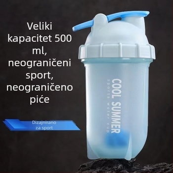 Šejker čaša za proteine, plastična sportska čaša, nepropusna, s kvalitetom hrane, za studente