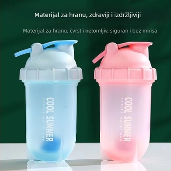 Šejker čaša za proteine, plastična sportska čaša, nepropusna, s kvalitetom hrane, za studente