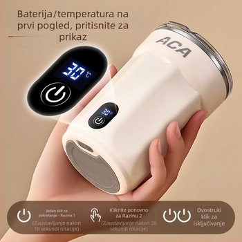 Električna šejker šalica za kavu od nehrđajućeg čelika 6A, za sojino mlijeko i mlijeko u prahu, prijenosna