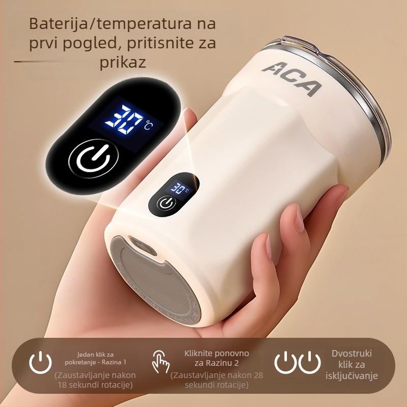 Električna šejker šalica za kavu od nehrđajućeg čelika 6A, za sojino mlijeko i mlijeko u prahu, prijenosna