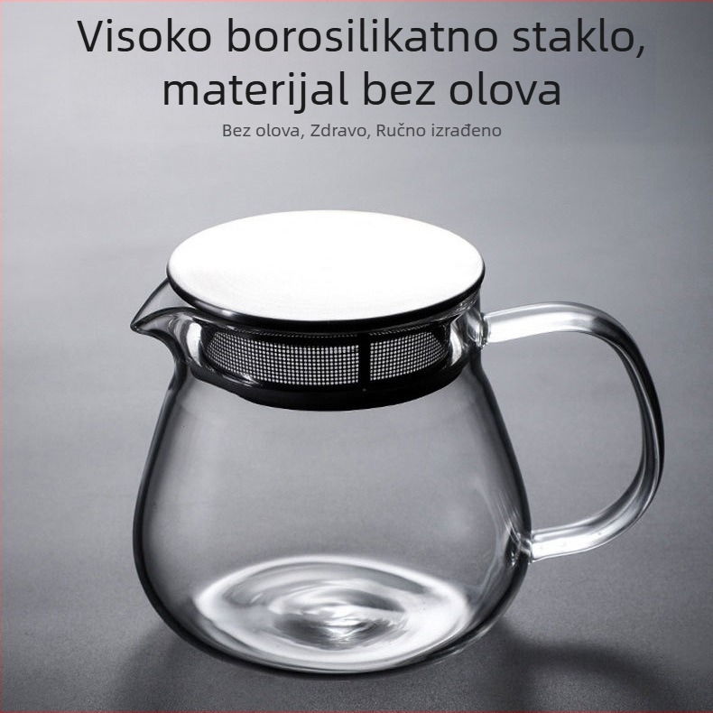 Staklena posuda za kavu, prijenosna, s poklopcem i filtrima, za kućnu upotrebu, za hladno vađenje i ručno sipanje