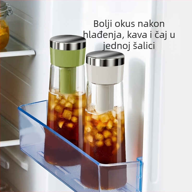 Borosilikatna posuda za hladno ekstraktiranje kave i čaja, prijenosna za vanjsku upotrebu, otporna na toplinu