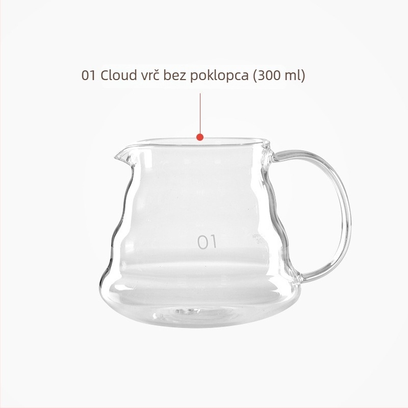 Kavna posuda za ručno pripremanje iz serije Cloud, debelo otporno staklo, filtr za ledeno kapanje, V60 ručno kuhanje, mala šalica, može se zagrijati