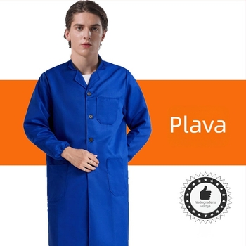 Unisex dugi plavi radni kaput s dugim rukavima, kamuflažni uzorak, zaštita od prašine