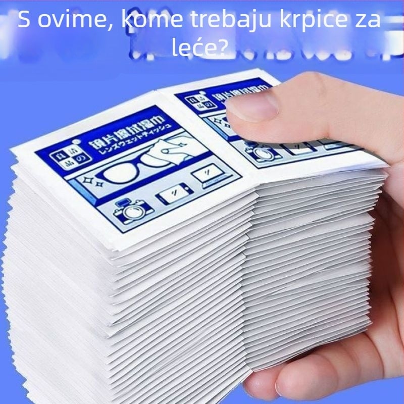 Jednokratne maramice za čišćenje naočala i leća, uklanjanje prašine i ulja, prijenosne maramice za brzo sušenje leća za mobilne telefone i fotoaparate