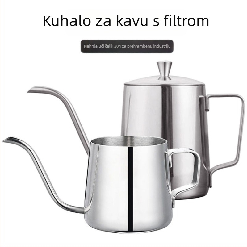 Gooseneck posuda za kavu od nehrđajućeg čelika 304, 600 ml