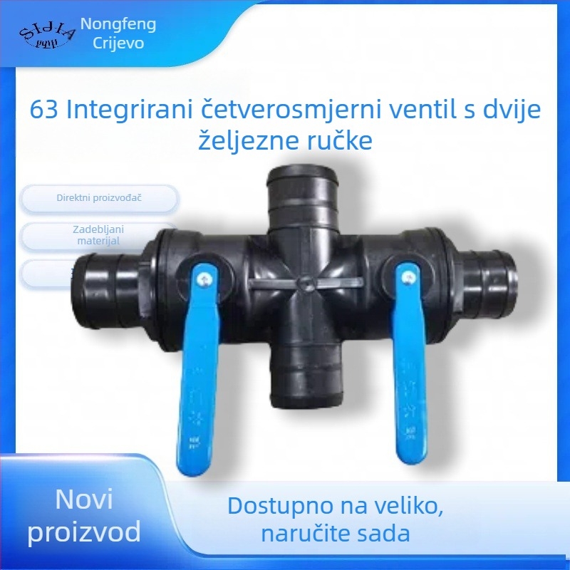 Glavna linija za kapljično navodnjavanje promjera 2,5 inča, s troje-puta spojem i integriranim četverostrukim ventilu