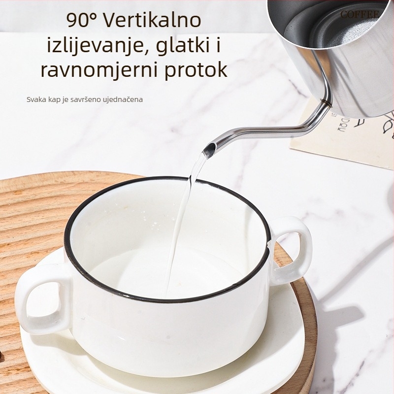 Kovana od nehrđajućeg čelika gooseneck posuda za kavu pour-over s dugim izljevom i filtrom za kavu, za kućnu upotrebu