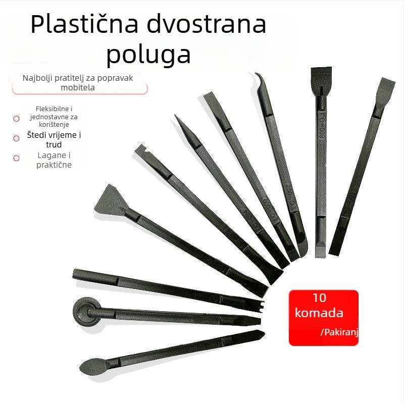 10-u-1 antistatički dvostrano-plastični alat za otvaranje za popravak mobitela
