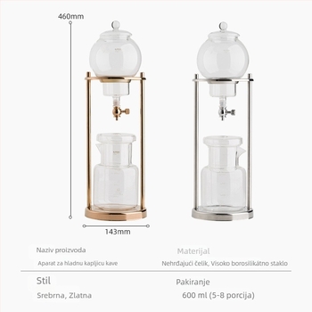 Staklena posuda za ice drip kavu – kućna i komercijalna uporaba