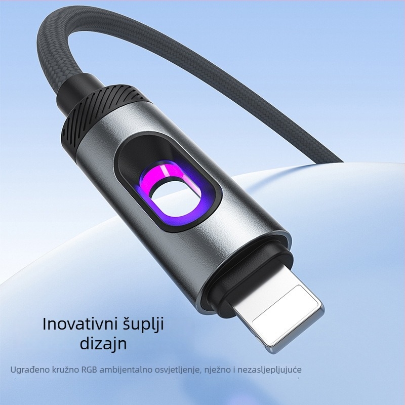 Dk USB-C i Micro-USB kabel za brzo punjenje, silikonski, duljina 1–2 m, crna