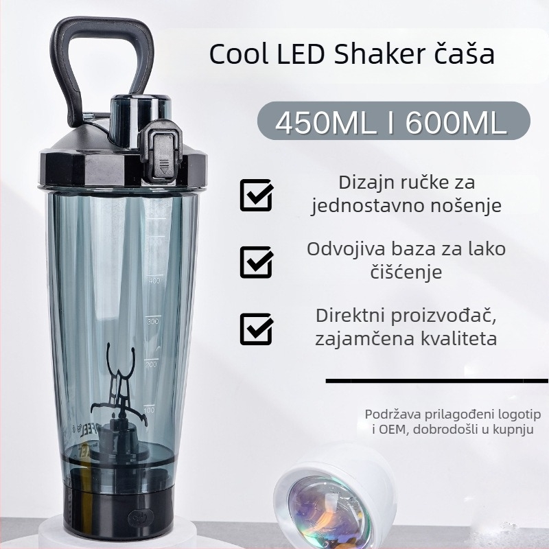 Nova višefunkcionalna električna automatska shaker čaša, 600 ml, za sport i proteinski prah