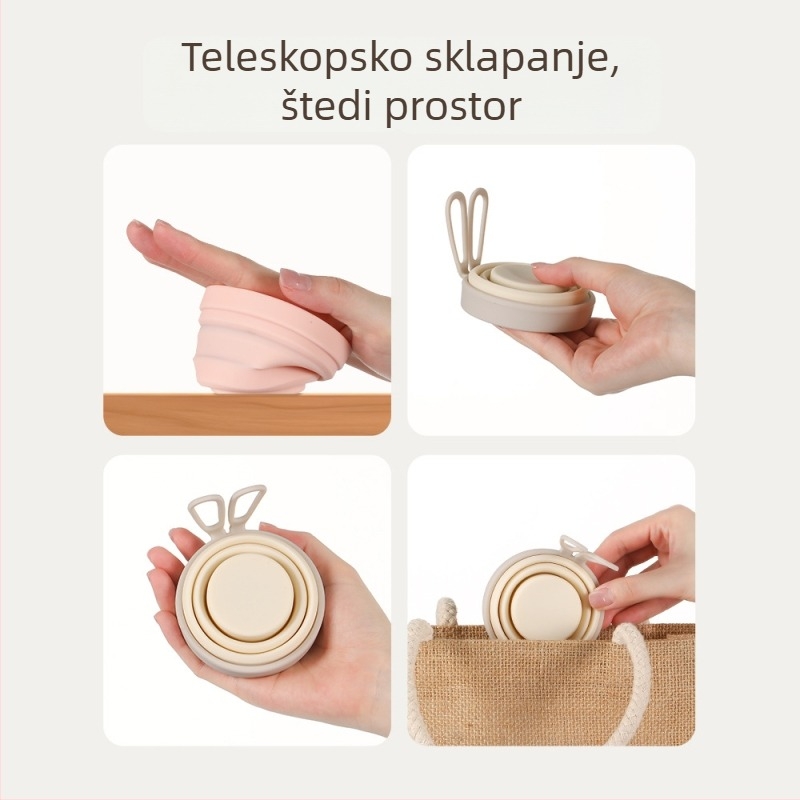 FaSoLa prijenosna silikon čaša — sklopiva čaša za vodu za vanjska putovanja, čaša za ispiranje usta i čaša za četkicu za zube