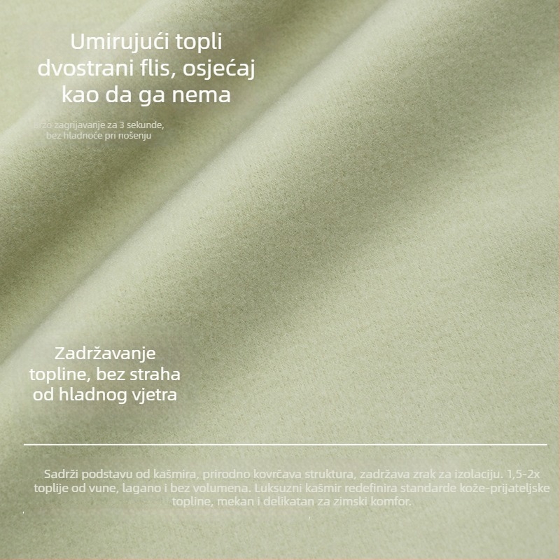 Ženski dvostruki kašmir temeljni sloj s ugrađenom jastučićem za prsa, okrugli izrez, dugi rukavi, antibakterijski, topao, bez grudnjaka, jesen-zima, 10A