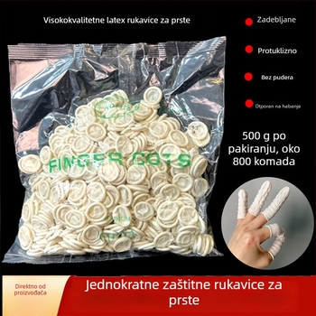 Antistatične jednokratne lateks navlake za prste, krem bijele boje, univerzalna veličina, otporne na habanje, protuklizne, debele gumene navlake za prste, za šivanje i salone ljepote
