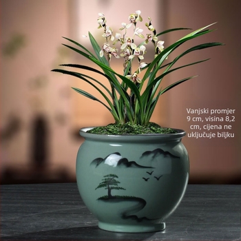 Retro keramički lonac za unutarnji krajolik i bonsai, vintage stil za stolni lonac za biljke