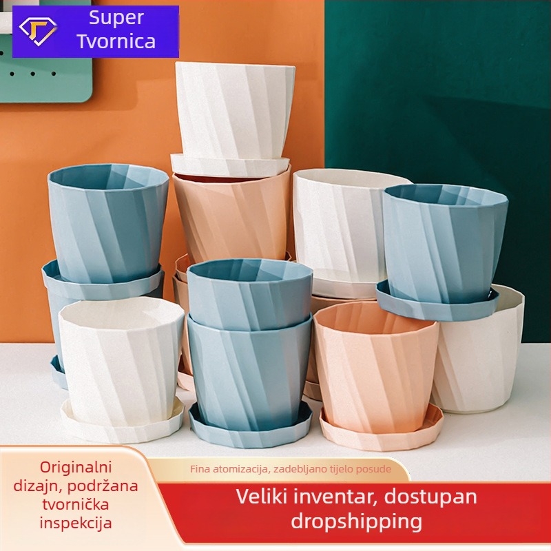 Plastična saksija za balkon, ekstra velika, s povećanom visinom, velikim kapacitetom, čvrsta i prozračna, pogodna za ruže