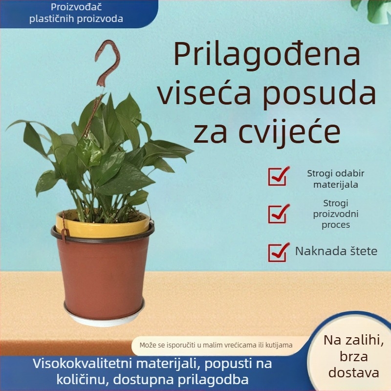 Viseće posude za biljke s kukicama, balkonske viseće posude za sukulente i penjačke biljke