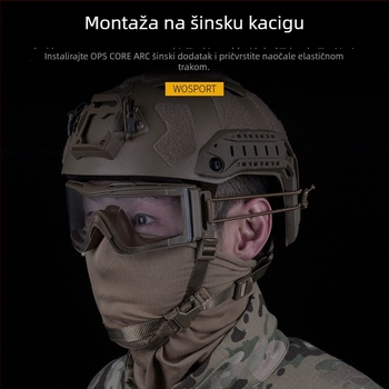 WOSPORT W810 taktičke zaštitne naočale, više načina nošenja, kompatibilne s kacigom za vožnju biciklom na otvorenom