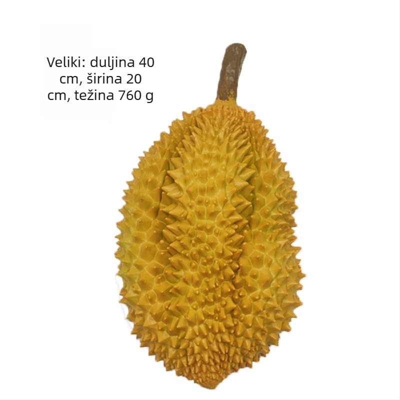 Durian plastično voće – realistična imitacija ploda za izlog i rekvizite za fotografiju, dekorativna igračka voća.