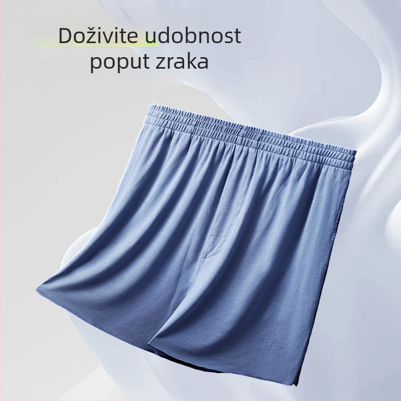 Muški modal šorc za opuštanje kod kuće, srednji pojas, prozračan, nježan prema koži, jednobojan