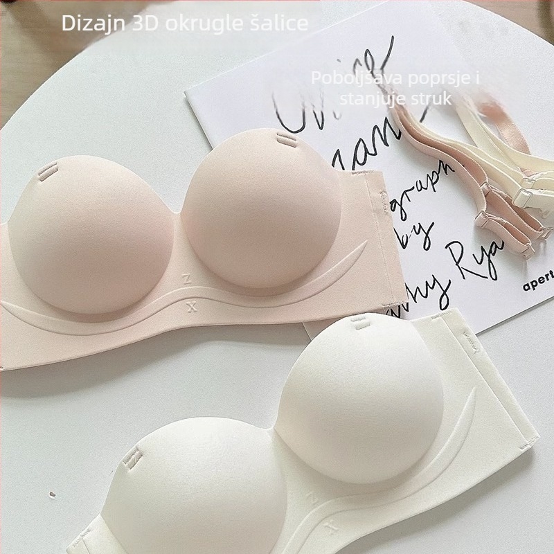 White Jasmine bešavni grudnjak bez naramenica za male grudi, push-up, nevidljiv ispod odjeće, podesiv, ljetni stil