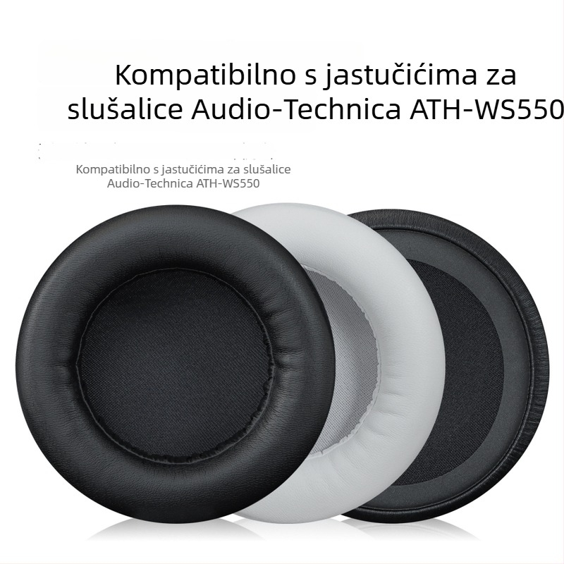 Zamjenski navlaci za Audio-Technica ATH-WS550/WS550IS: jastučići za uši, navlake od pjene i kožne navlake