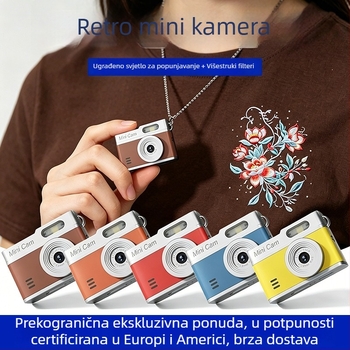 1080P HD mini putna kamera s ekranom, prenosni lančić za vlog, retro stil, za studente