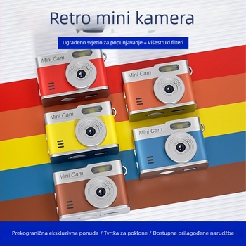 1080P HD mini putna kamera s ekranom, prenosni lančić za vlog, retro stil, za studente