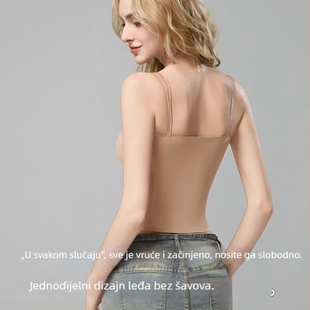 Ženski sportski grudnjak za jogu s visokom elastičnošću i nude osjećajem, 3/4 košarice, fitness top bez rukava