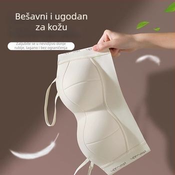 Grudnjak bez naramenica za mali bust, push-up efekt, tanke naramenice, cami-stil, skupljanje bočnih prsa, diskretno, podesivo, bez šavova