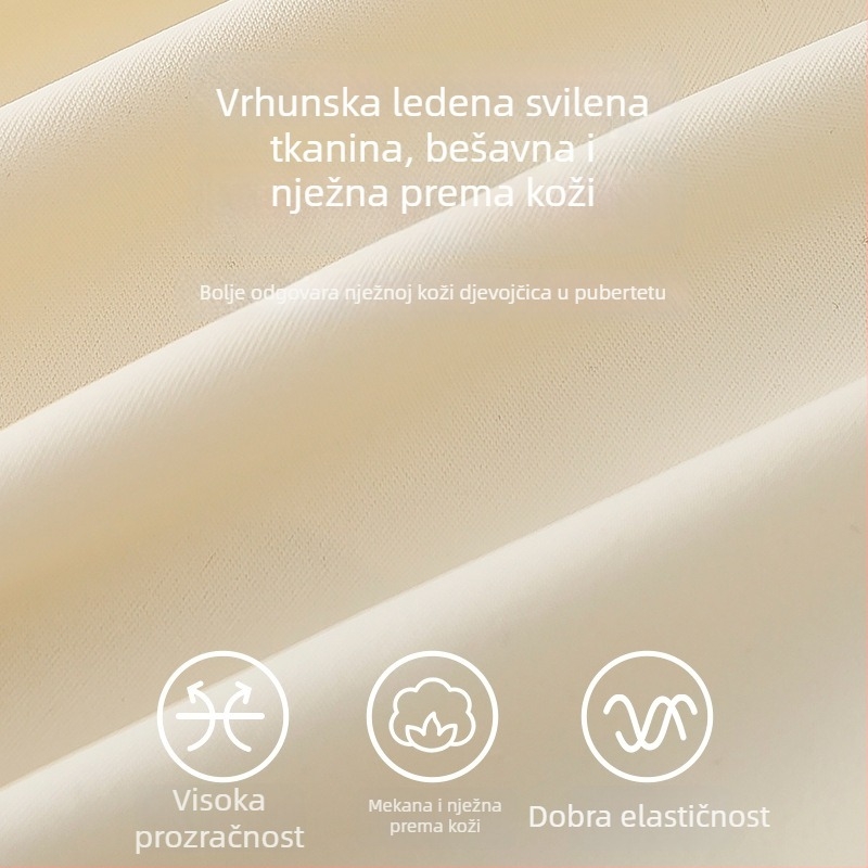 Donje rublje za djevojčice u fazi rasta s punim košaricama, fiksnim širokim naramenicama, valovitim rubom, nježno na kožu, ne ostavlja tragove