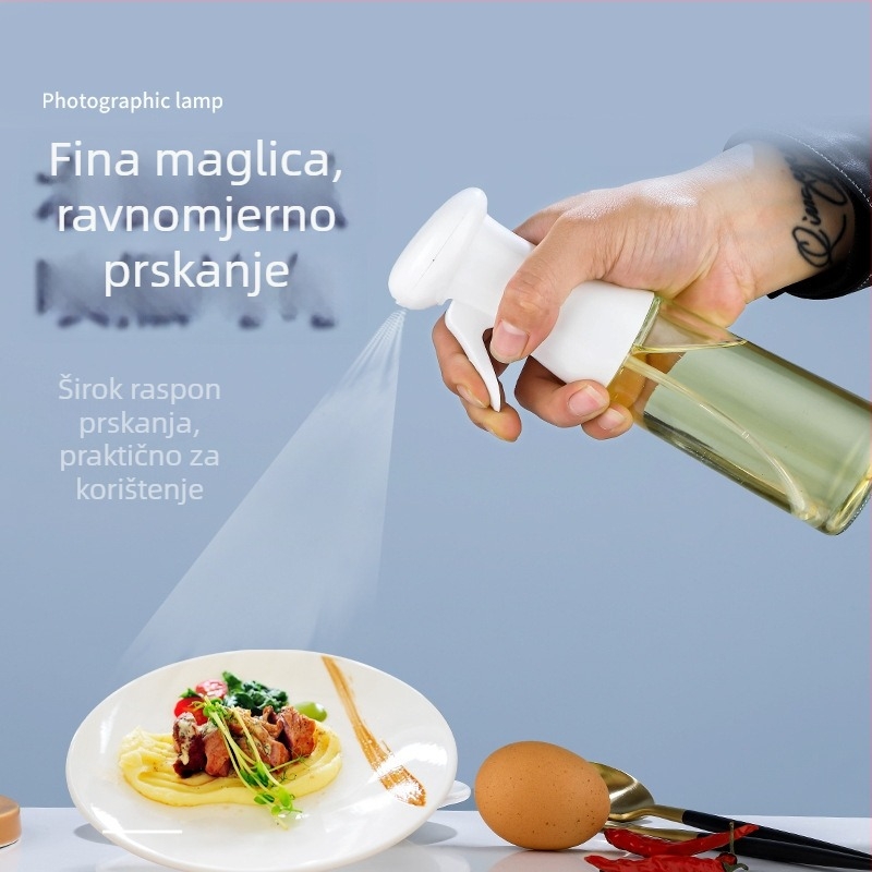 Staklena posuda za ulje s preciznim doziranjem, prozirna, s pritisknim poklopcem
